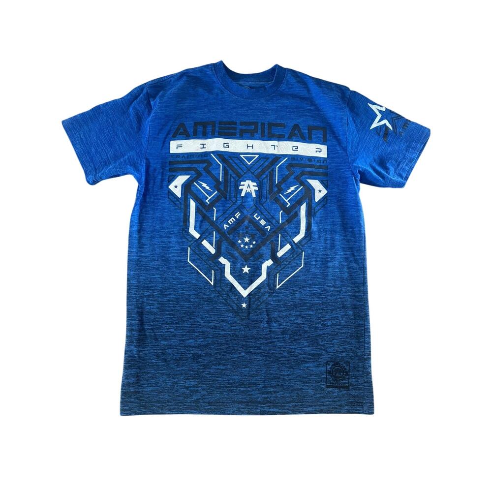American Fighter T Shirt Mens Medium Blue Graphic Athletic MMA Affliction Tee